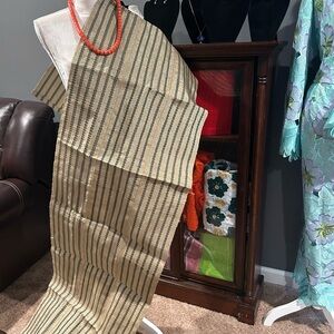 COPY - Aso Oke Head Tie, Green And Gold Aso Oke